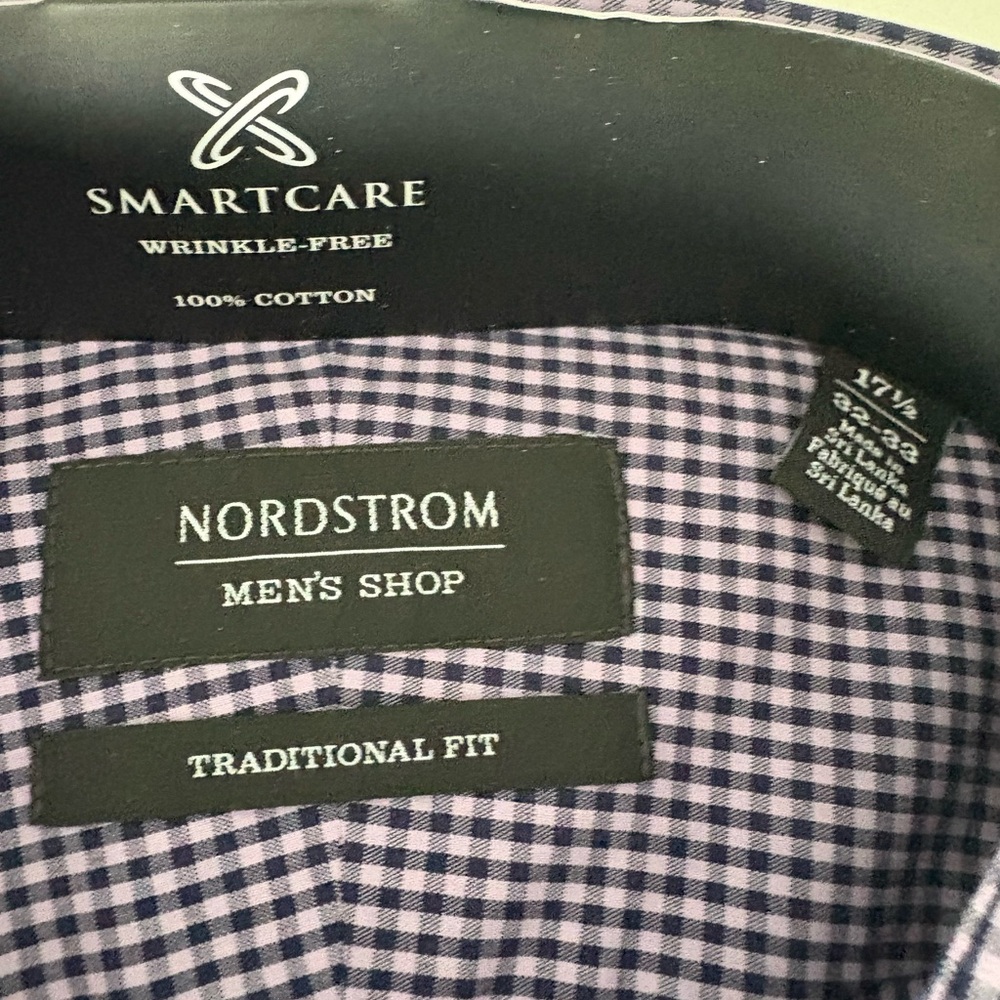Nordstrom Men's Purple Gingham Dress Shirt - Picture 3 of 3